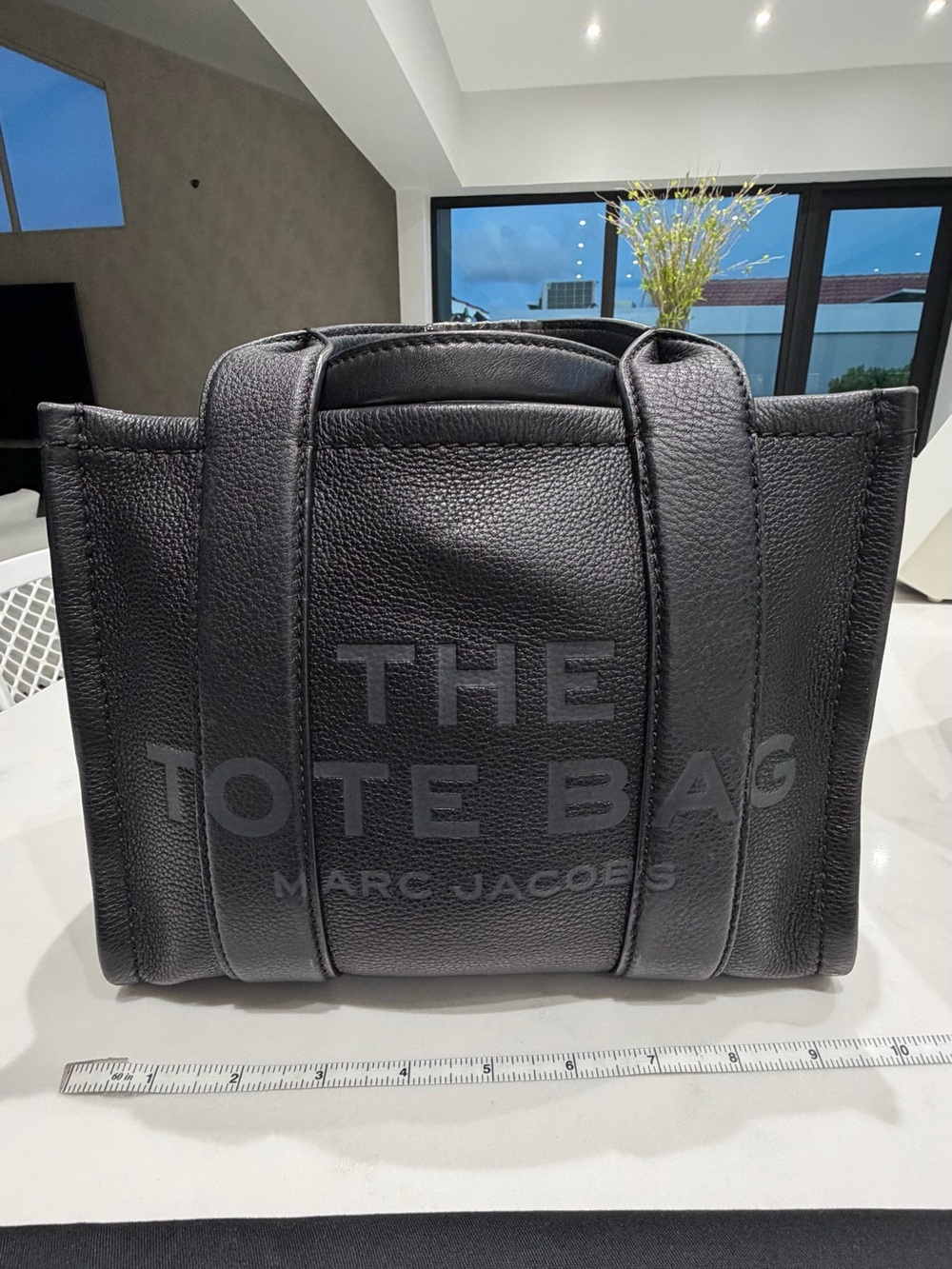 Marc Jacobs Black Drawstring Tote with White Logo